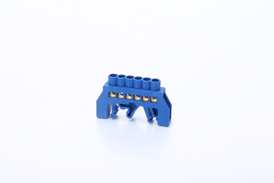 Tira de conector de bloque de terminales de tornillo de 6 posiciones azul Terminal de latón de tornillo de cable de distribución eléctrica