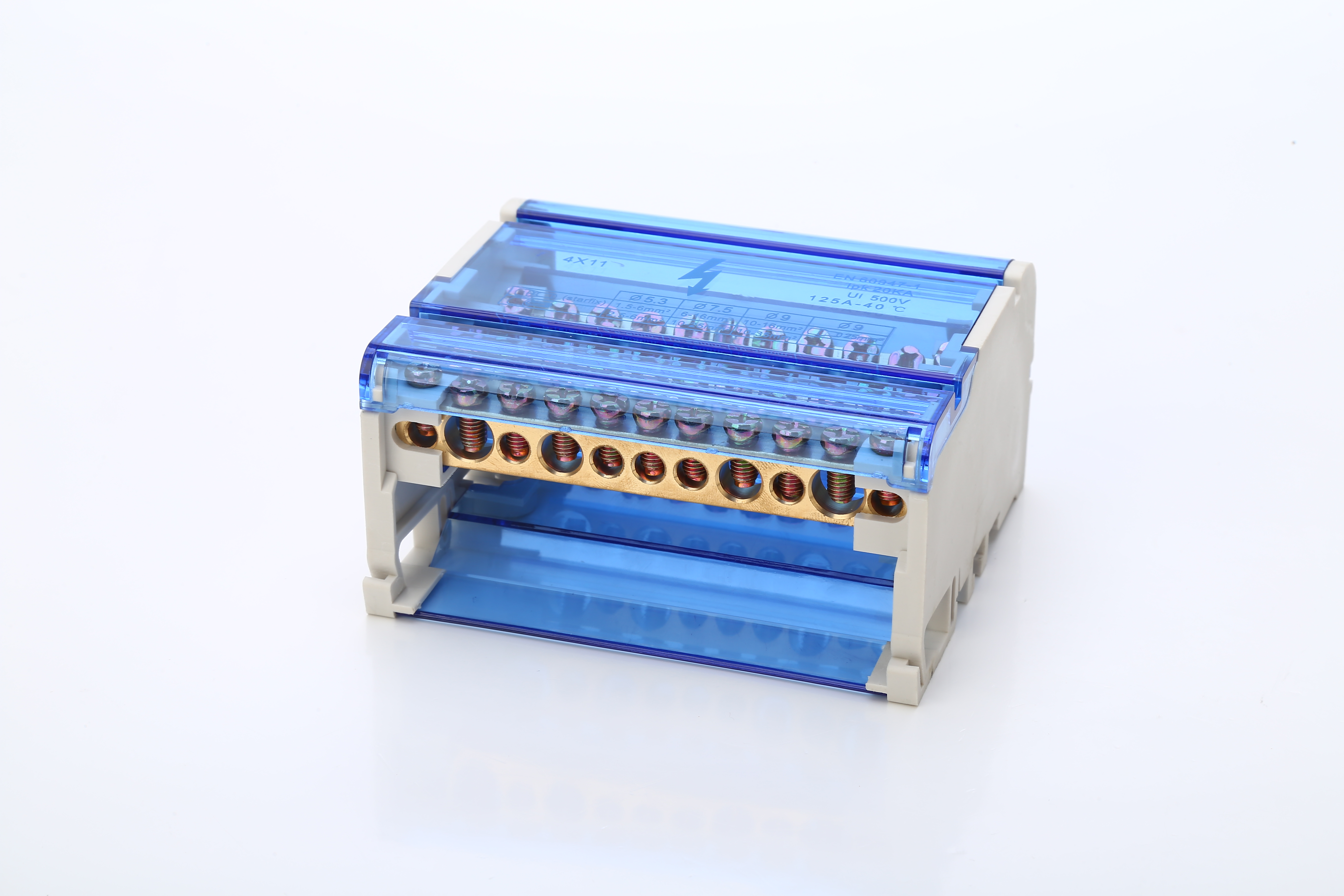 Bloques terminales de riel 4P-11 DIN Caja de bloque de distribución de energía de tornillo modular Junction universal de alambre eléctrico