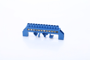 Tira de conector de bloque de terminales de tornillo de 12 posiciones azul Terminal de latón de tornillo de cable de distribución eléctrica