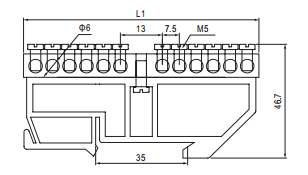 Conector de lat&oacute;n de tornillo de 14p